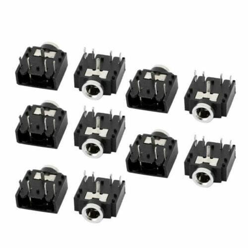 10Pcs 3.5mm Female Stereo Audio Socket Headphone Jack Connector 5 Pin PCB Mount