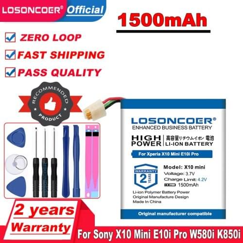 LOSONCOER Top Brand 100% New 1500mAh Battery for Sony Ericsson Xperia X10 Mini E10i Pro W580i Xperia X10Mini K850i +Free Tools