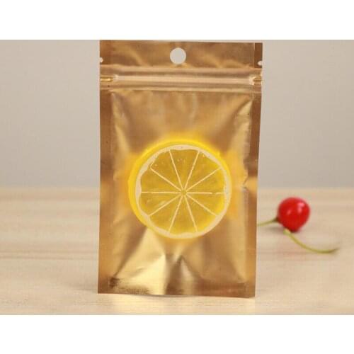 100 Pcs Gold Clear Aluminum Foil Bag Self Seal Zipper Ziplock Packing Food Bag Retail Resealable Baking Packaging Bag Pouch