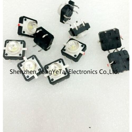 12*12 white LED illuminated small 4-foot jog button reset button normally open Hot wholesale free shipping