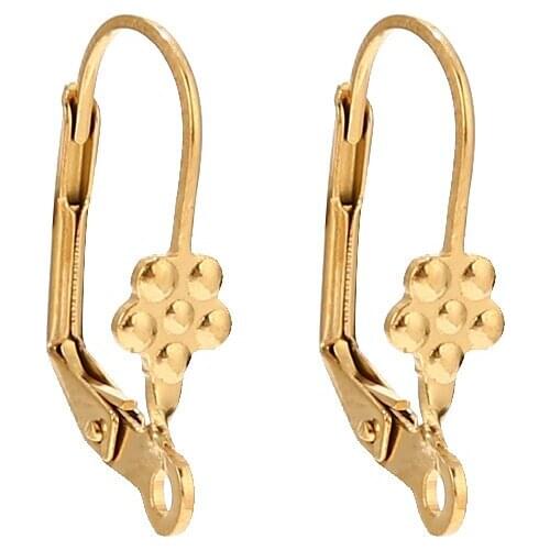 17MM*8MM Lever Back Earrings Stainless Steel Open Loop Leverback Hoops French Hook Ear Wire for Earring Making