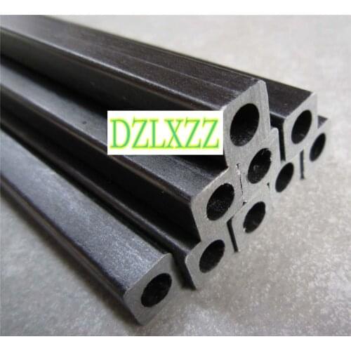 2-10PCS 10X10X7MM black glass fiber square tube Outside Square Inside Round Fiberglass Square tube Lenght 500mm