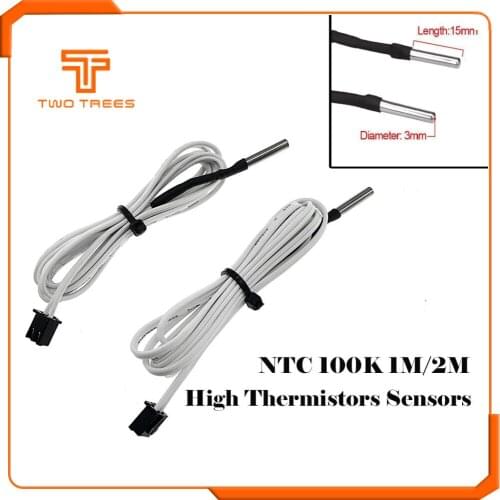 2PCS 100K Ohm NTC HT-NTC100K Thermistor Temperature Sensor Temperature Part For High Temperature Filament 350 Degrees