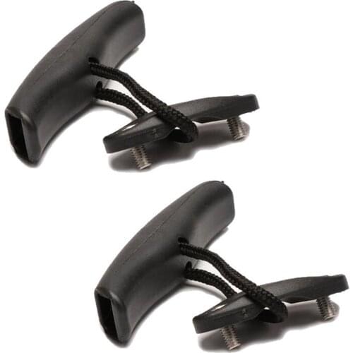 2pcs Nylon Kayak Pull Handle Canoe T-Handle Pad Eyes Toggle w/ Bungee Cord Toggle Handle Rope Canoe Carrying Accessories