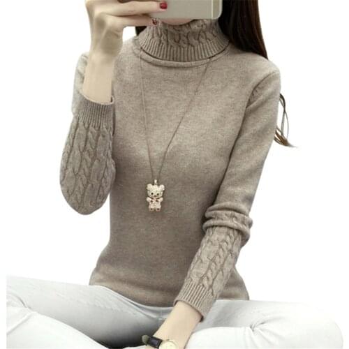 2020 Winter Women Sweaters And Pullovers Knit Long Sleeve Cashmere Sweater Female Jumper Thick Warm Women Turtleneck