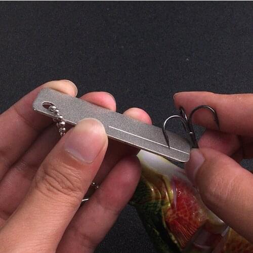 2021 Outdoor grindstone Suitable for grinding fish hooks with button Diamond sharpening stone Professional fishing hook tool