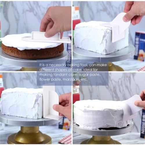 6Pcs/set Plastic Cake Smoothing Tool Dough Knife Flat Edge Fondant Cake Spatulas Baking Cake Decorating Pastry Cutters for DIY