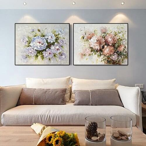 Abstract Paintings For Interior Hand Painted Canvas Art Palette Knife Flower Oil Painting Home Living Room Bedroom Decoration