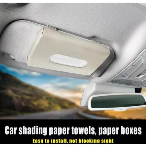 Auto Car Tissue Holder Sun Visor Tissue Box Holder PU Leather Paper Napkin Cover Auto Interior Auto Sty