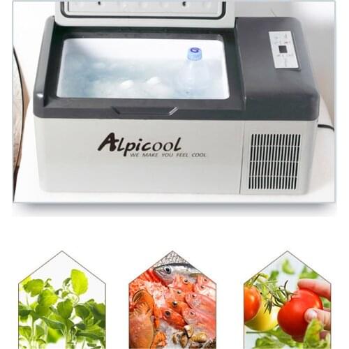 15L Car Refrigerator 12V/24V 45W Compressor Cooler Portable Car Fridge Freezer DC/AC for Home Travel Camping for BMW/Tesla