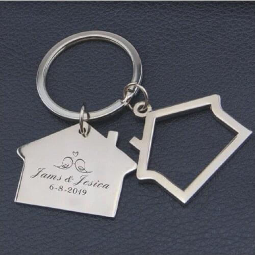 Free personalized wedding gifts wedding house keychain,car keys custom with your wish text and wedding date for guest