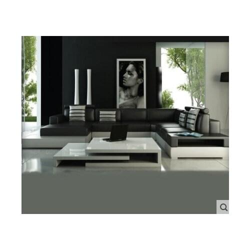 Big sofas u shaped corner sofa set , living room furniture,genuine leather sofa