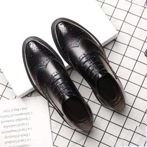 Brogues Men Business Shoes Genuine Leather Formal Shoes Classic Lace Up High Quality Mens Office Shoe Mens Dress Oxford Shoes