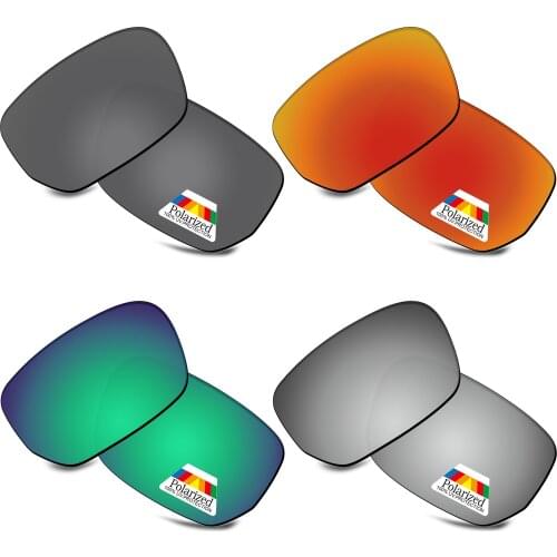 Bwake 4 Pairs Black & Silver & Green & Fire Red Polarized Replacement Lenses for-Oakley Style Switch OO9194 Sunglasses Frame