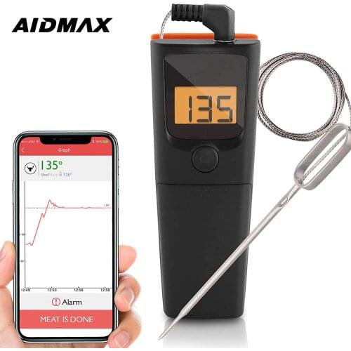 AidMax MiniX1 Digital Bluetooth Meat Thermometer Smart Wireless Kitchen Remote Instant Read BBQ Temperature Probe for Grill