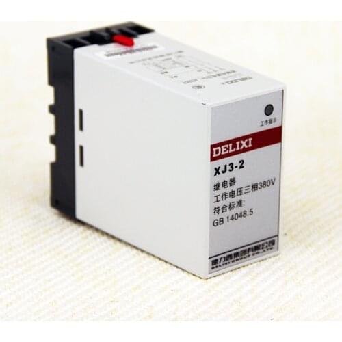 DELIXI XJ3-2 Motor Phase Break and Phase Sequence Protection Relay AC 380V Phase Deficient Three-phase Unbalanced Protection