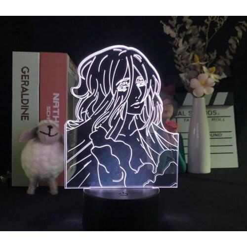 Kids Projector 3D Night Sensor Light Lamp LED Pieck Finger Nightlight Attack on Titan Bluetooth Base Room Decor Teenager Gift