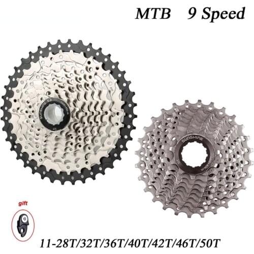 Cassete 9 velocidade bicicletas Cassette Flywheel 9S 32/36/40/42/46/50T for SHIMAN0 M370 M390 M4000 M590 sram 9v