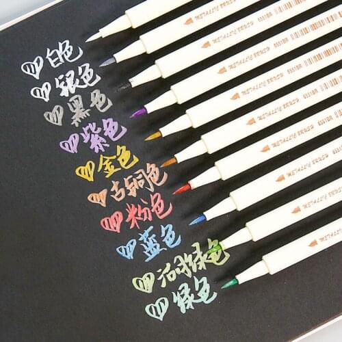 Metallic Paint Brush Marker Pen for DIY Photo Album Scrapbooking Crafts Card Making Art Marker Drawing Art Supplies