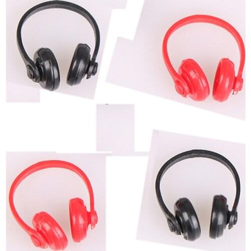 2Pcs 1/12 Dollhouse Miniatures Plastic Wireless Earphone Headphone Doll House Decor Classic Toys for Child Kids Gift