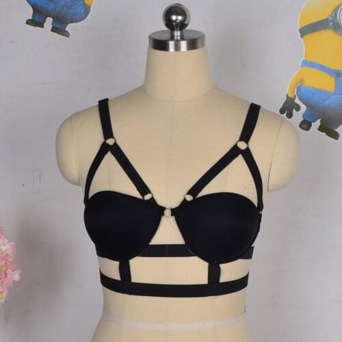 New Wire harness with bra sexy lingerie Gothic Harajuku body harness fetish lingerie body cage rave wear harness belt