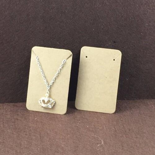 New Arrival 100pcs 9*5.5cm Jewelry Package Card Kraft Paper Blank Necklace&Earring Cards Classic Display Card Accept Custom Logo