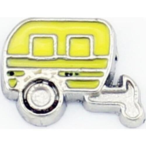 New design enamel yellow Camper floating charms for living photo memory glass lockets 10pcs/lot