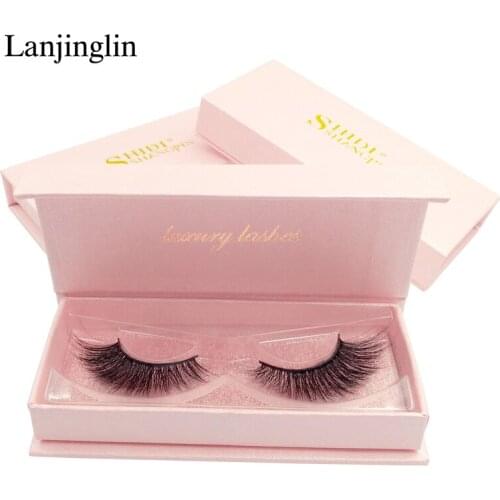 LANJINGLIN 1 pair volume false eyelashes natural long mink lashes 3d handmade fake eye lashes extension makeup mink eyelashes