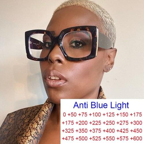 Anti Blue Light Blocking Eyeglasses Vintage Leopard Square Frame Reading Glasses Women UV400 Female Computer Presbyopia Eyewear