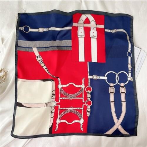 Silk Hair Scarf Women 70*70cm Shawl Square Neck Tie Fashion Hand Bag Wirst Head Scarves Kerchief Bandana 2021 Hot Accessories