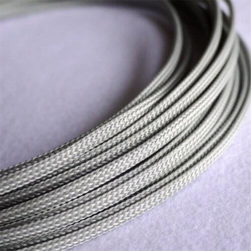 1/10/100 Meters Gray - High quality 4mm Braid PET Expandable Sleeving High Density Sheathing Plaited Cable Sleeves