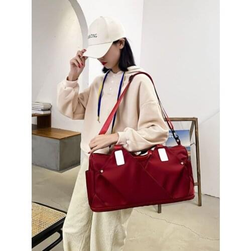 Portable Travel Bag Womens Large Capacity Foldable and Portable Can Cover Trolley Case Luggage Bag Womens Gym Bag