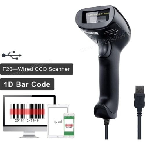 Wired/Wireless CCD barcode scanner USB handheld 1D bar code reader support screen scan CCD reader for mobile computer payment