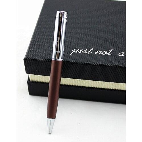 1pcs Upscale Business Office Gift Stationery Ballpoint Pen Metal Wooden Rotate Signing Pen Fashion 0.5mm Office Writing Pens