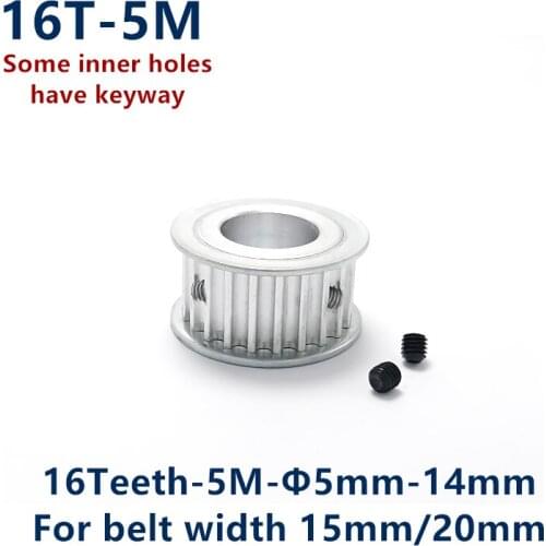Arc 16 Teeth HTD 5M Synchronous Pulley Bore 5/6/6.35/7/8/10/12mm for Width 15/20mm HTD5M Timing Belts wheel 16Teeth 16T
