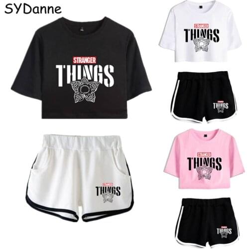 Stranger Things Sweatshirt Dustin Cosplay Summer Tshirt Shorts Sport Shorts Women Girls Nancy Wheeler Running T-shirt Suit Girl