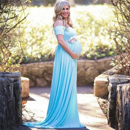 Swokii Off Shoulder Maternity Dresses