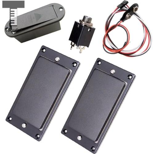 Tooyful Double Coils Humbucker Pickup w/ Battery Cover Socket Plug for 6-String Electric Guitar
