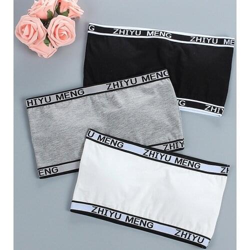 Teenager Training Bra Tops Tube Girls Strapless Bras for Teens Underwear Girls Chest Wrap Bandeau Underwear Puberty Clothing