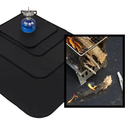 Outdoor Camping Cloth Fireproof Cloth Floor Protection Mat Barbecue Flame Retardant Protective Mat Insulation Cushion Silicone