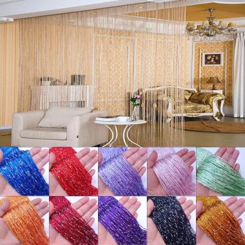 3x3 Meter Shiny Tassel Silver Line String Curtain Fashion Valance Living Room Divider Wedding Party DIY Home Decoration