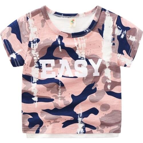 High-quality Brand Summer boy girl Camouflage t-shirt 100% Cotton Kid Clothes toddler casual Tees Children clothing Printing top