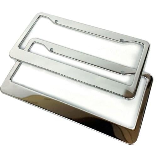 Top Qaulity US Universal Brand Car Stainless Steel License Plate Frame Canada Standard Car Number plates Holder