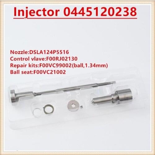 Good quanlity injector overhaul kits nozzle valve DSLA124P5516 (0433175516) F00RJ02130 for 2500 3500 0445120238 5135790AD