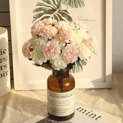 10 Heads Silk Hydrangea Artificial Flower Desktop Flowers DIY Party Decor Bouquet Props Shooting Background Decoration