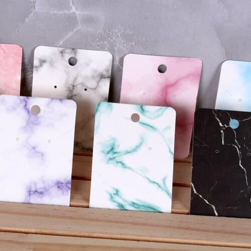 100pcs/lot Fashion Jewelry Set Packaging Cards Marble Necklace Bracelet Display Holder Colorful Paper Ear Studs Accessories