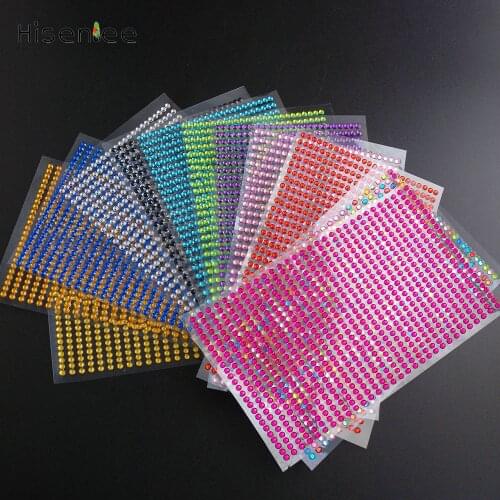 3mm Wall Sticker Car Sticker DIY handicrafts Acrylic Boutique Circular Flatback 12 Colors Shiny Crystal Rhinestones Stickers