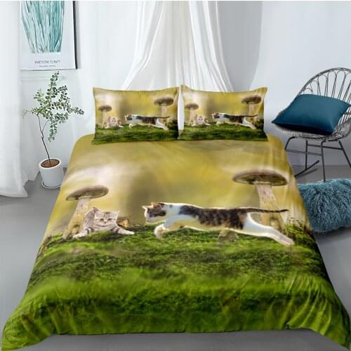 3D Design Duvet Cover Sets Bedding Sets Quilt Covers Pillow Cases King Queen Full Double Size Animal Cat Custom Home Texitle