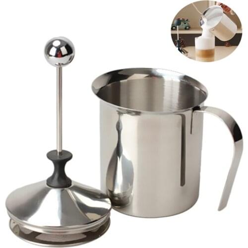 400/800ML Manual Milk Frother Stainless Steel cappuccino Milk Creamer Milk Foam Mesh Coffee Foamer Creamer Kitchen App