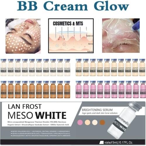 5ml 10 vials Korean Mesowhite BB Cream Glow Serum Foundation Kit For Lightening Wrinkle Whitening Brightening BB Cream Ampoule